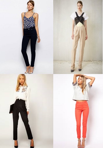 pantaloni-vita-alta-twill-asos