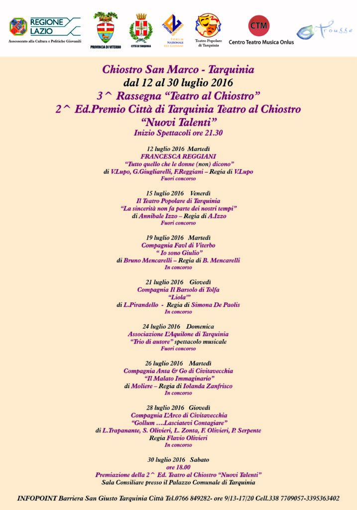 Rassegna Chiostro San Marco 2016